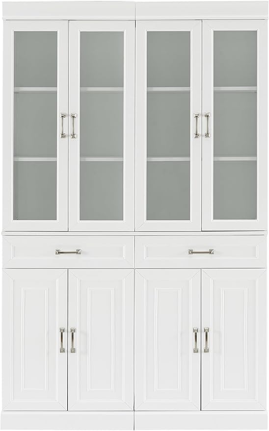 Crosley Furniture Stanton 2-Piece Glass Door Kitchen Storage Pantry Cabinet