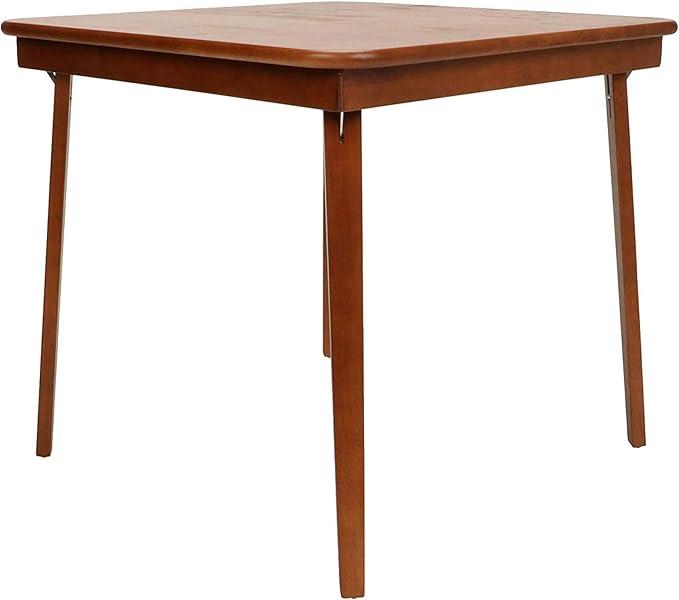 MECO Stakmore Classic Straight Edge Solid Wood Folding Card Table, Cherry Frame