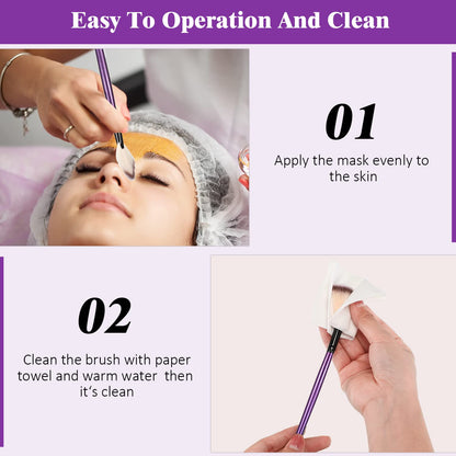 9 Pieces Facial Fan Mask Brushes, Soft Facial Applicator Brushes Tools for Peel Glycolic Makeup for Mud Cream(Champagne)