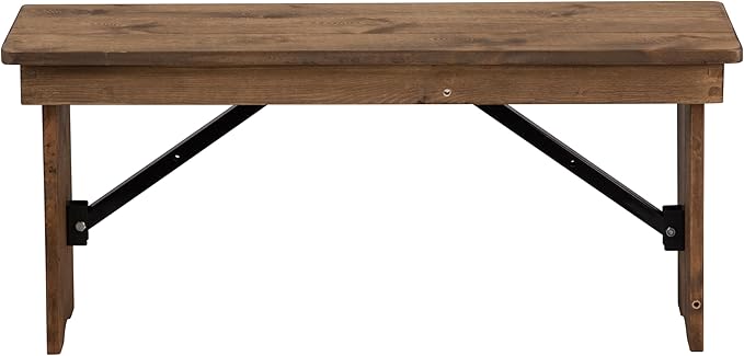 Flash Furniture Hercules Series 40" x 12" Commercial Grade Rustic Solid Pine