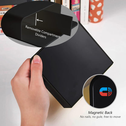 Magnetic Dry Erase Marker Holder - Multi-Surface Pen & Marker Holder for Fridge, Whiteboard, Locker - School, Office, Home - 1 Pack, Black