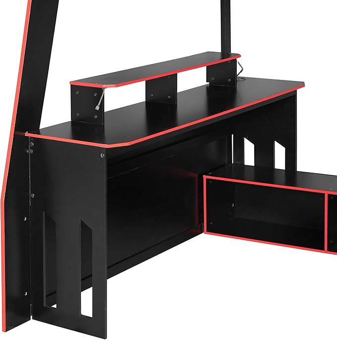 Full Size Wood Esports Loft Bed