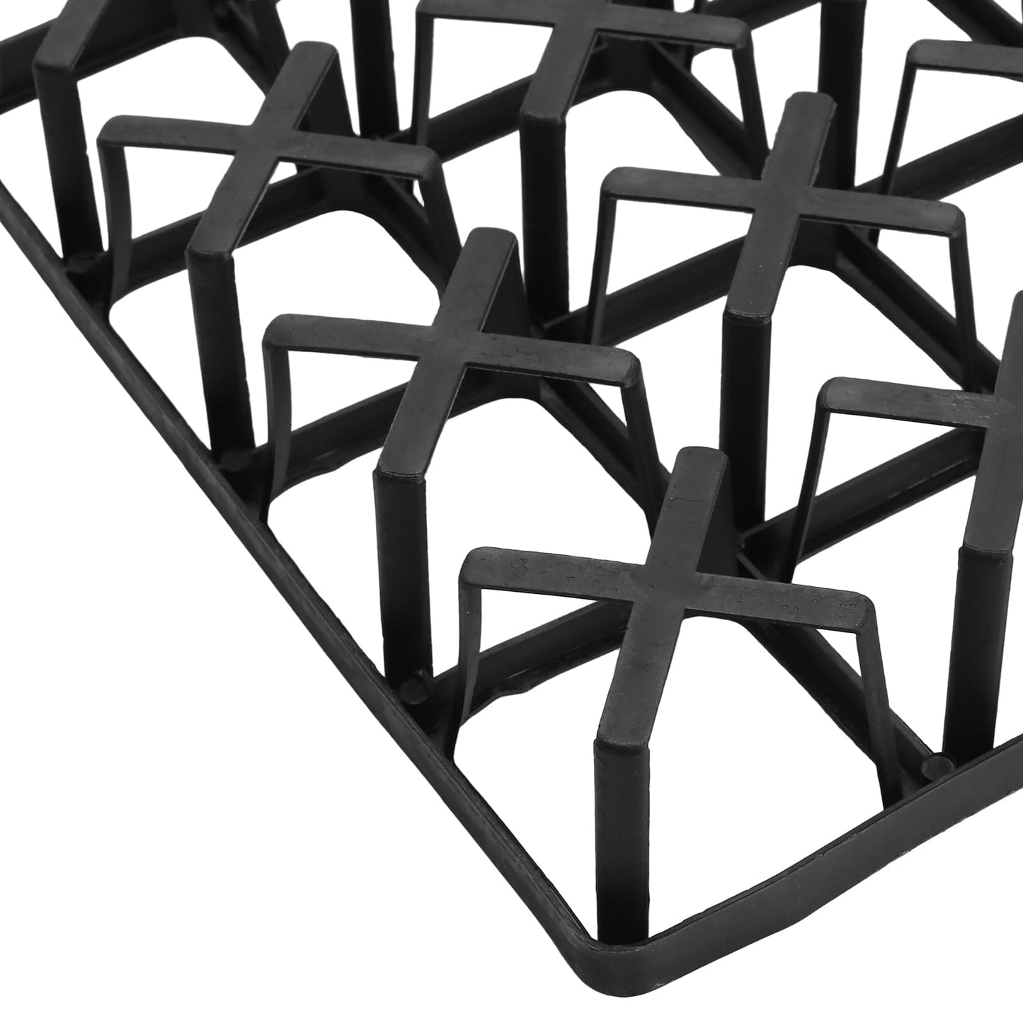 SINJEUN 12 Pack Square Nursery Pot Tray with 24 Holes, Black Plastic Nursery Trays for Carrying Small Plant Pots