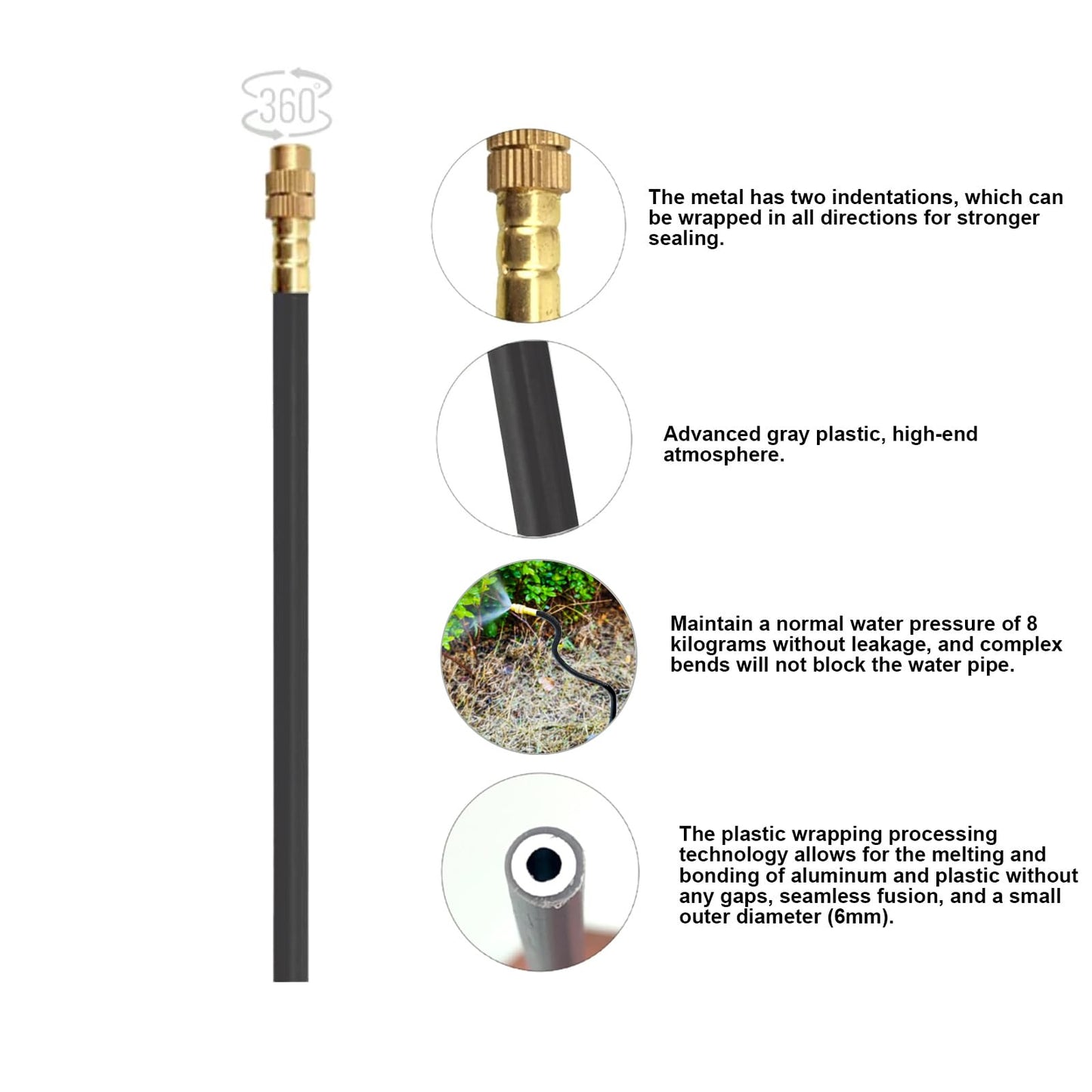 New drip Irrigation kit, Automatic Garden Watering System, Quick Connector and 360-degree Bending Dropper atomizing Copper Nozzle, Garden Plant Lawn Courtyard Watering System. (65FT)