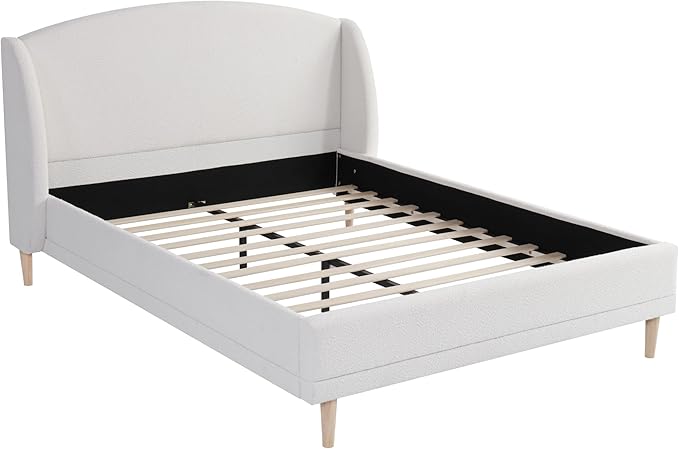 Christopher Knight Home Hazel Queen Size Bed Frame, Upholstered Platform Bed