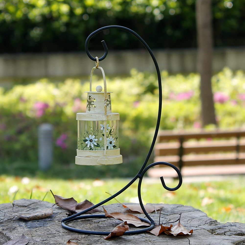 Ornament Display Stand Set of 2 Metal Stand Flower Pot Holder Rack for Hanging Glass Globe Air Plant Terrarium, Lantern, Witch Ball Wedding Decoration
