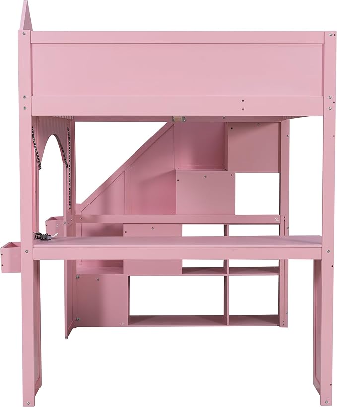Princess-Themed Castle Loft Bed