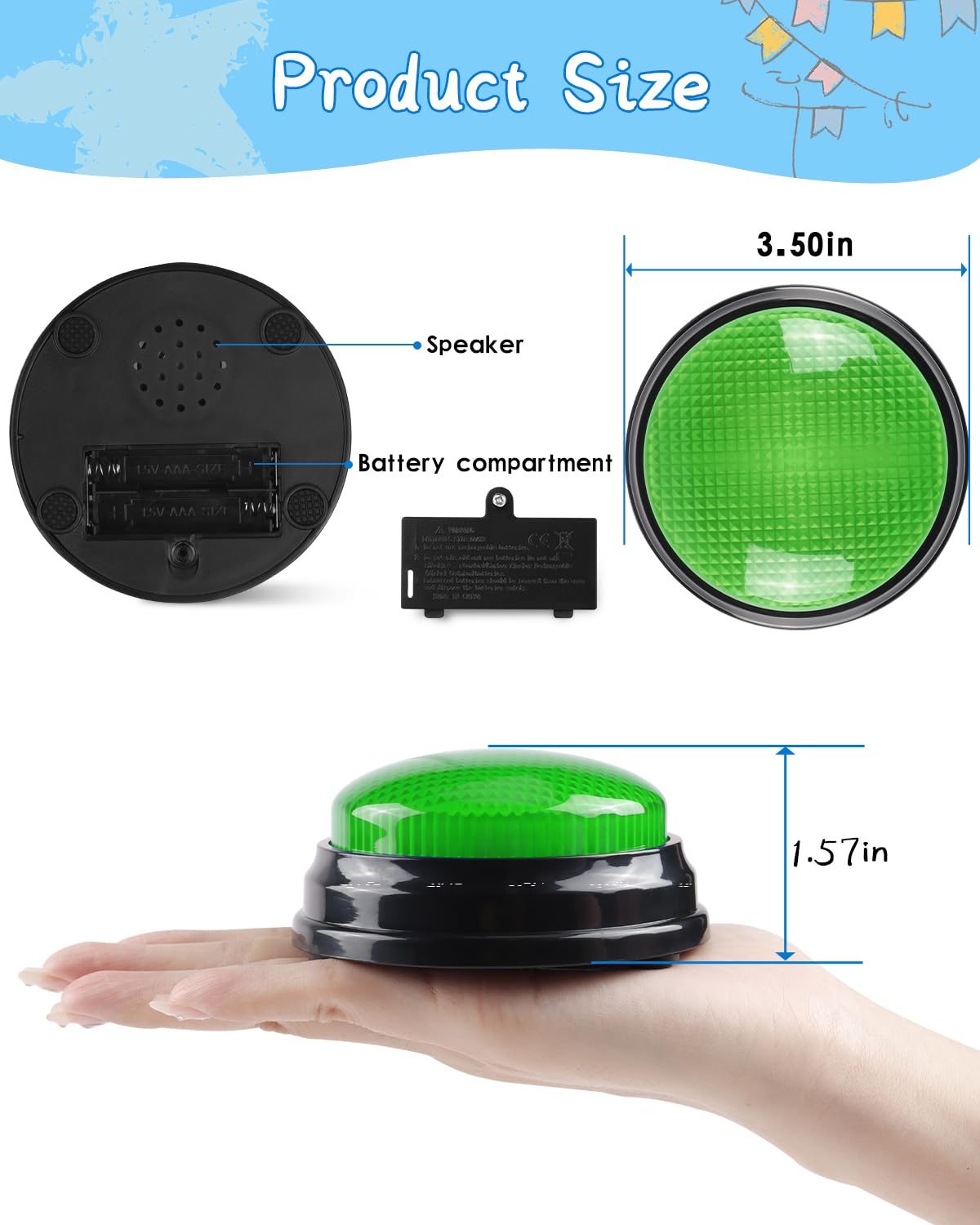 IBLESSU 4-Pack Buzzers for Trivia Games, Family Feud Jeopardy Buzzer, Game Buzzers with Lights and Sound, Answer Buzzers for Classroom, Buzzer for Game Show, Quizzes Party and Trivia Nights