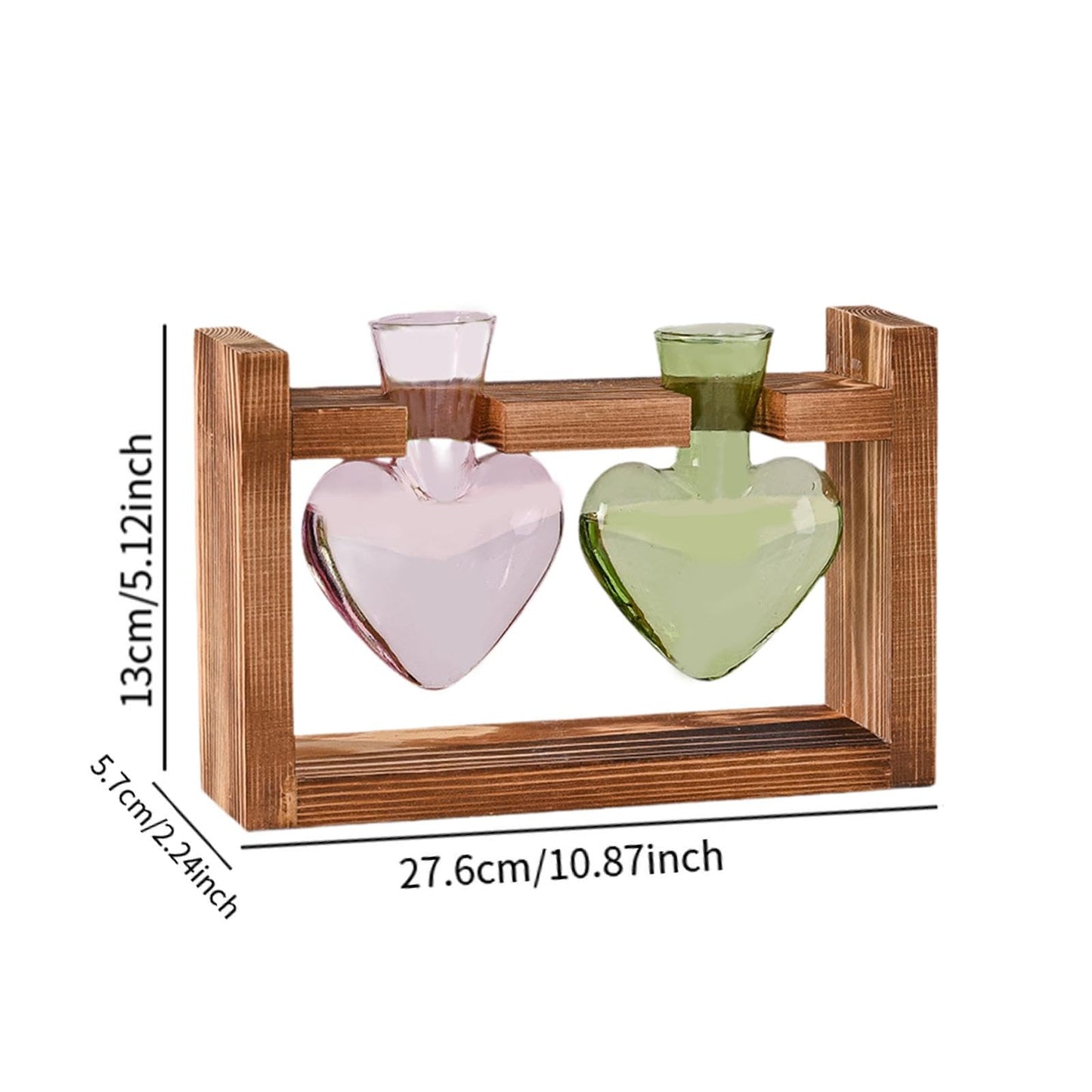 Duiaynke Hydroponic Flower Vase Glass Vase Table Centerpiece Plant Propagation Modern Propagating Jar Plant Terrarium for Dining Table (Pink Green)