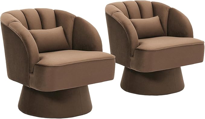Garvee Ultra-Plush Swivel Accent Chair, 360° Barrel Lounge Chair