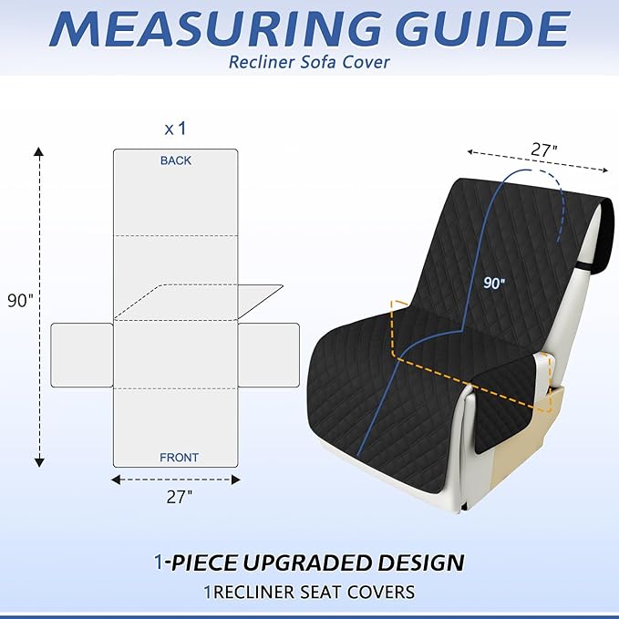 Arfntevss Recliner Sectional Couch Covers Waterproof L Shape Sofa Cover