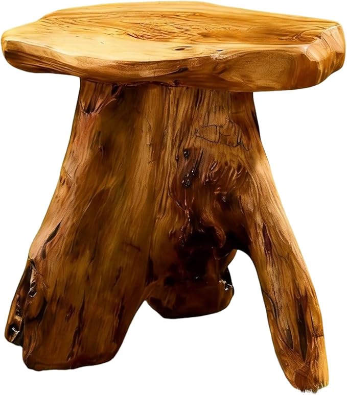 Greenage Cedar Roots Mushroom Accent Stool 12" x 15" x 13.5" Height Natural