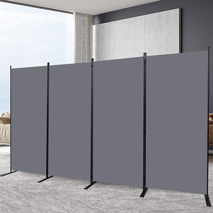 Room Divider 6FT Portable Room Dividers and Folding Privacy Screens, 4 Panel