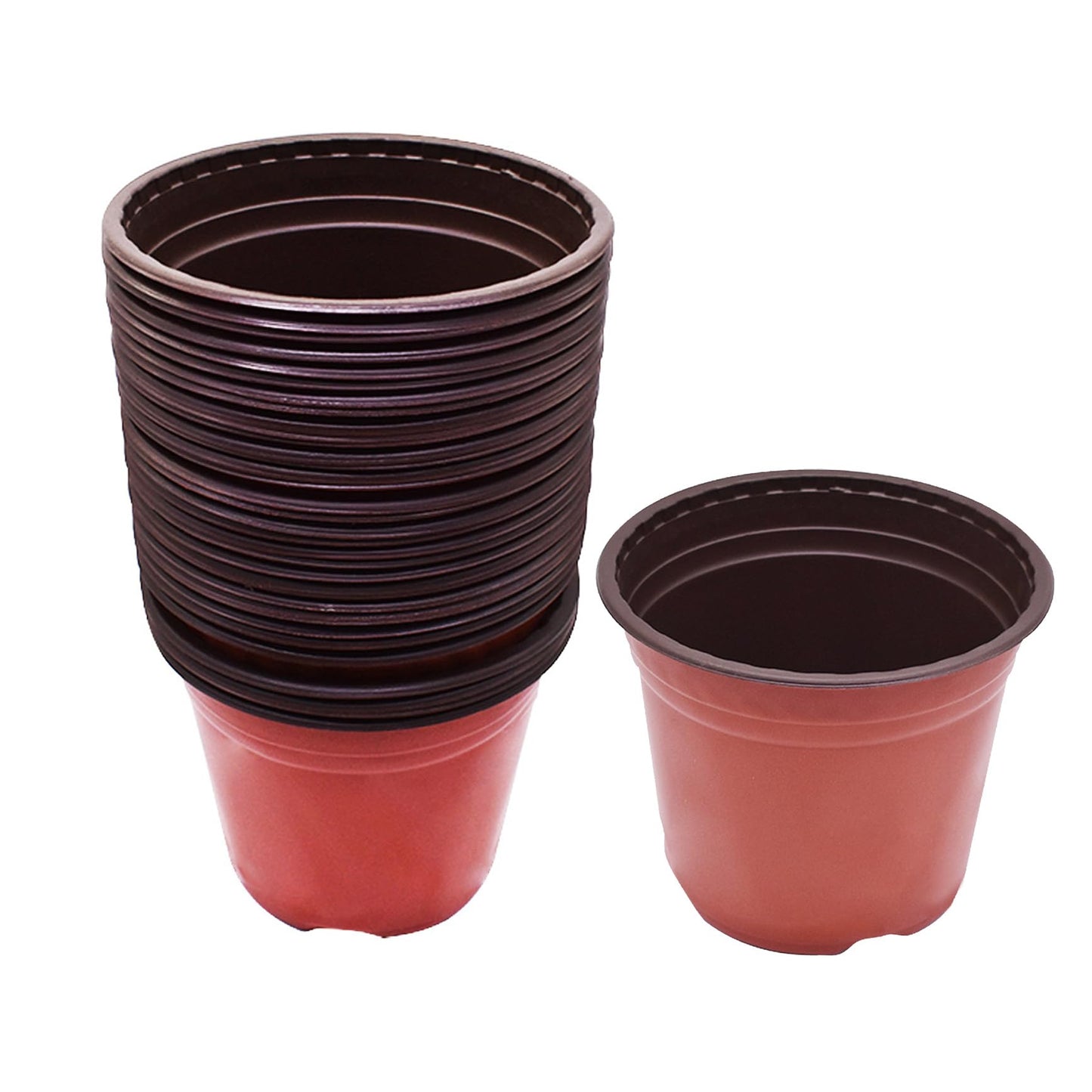 YSMN 8 Inch Nursery Pots 100pcs Plastic Bowl for Seed Starting Succulent Flower Planting Multipurpose Plant Container