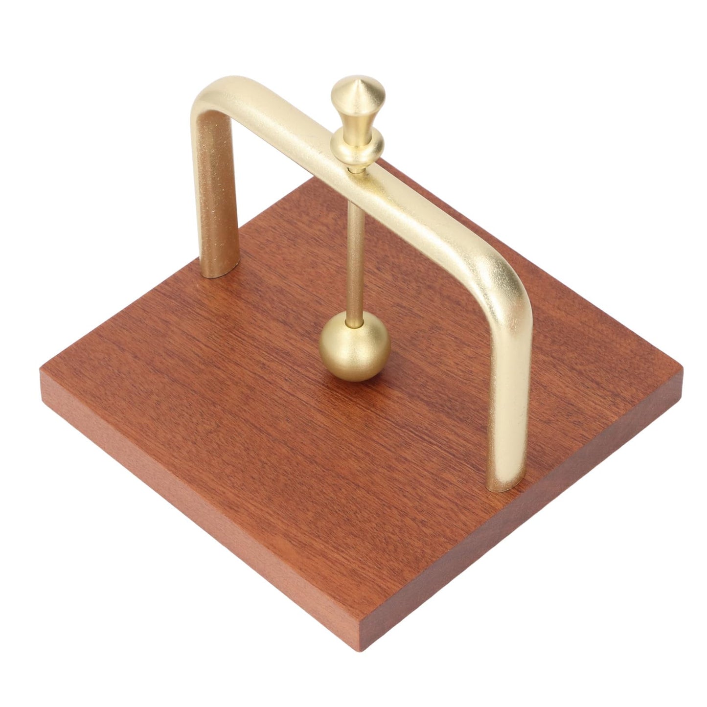 Wood Napkin Holder for Table, Square Tabletop Napkin Dispenser with Metal Lifting Ball, Desktop Tissue Holder for Home, Kitchen, Office, Restaurant, Hotel, Bar (Gold)