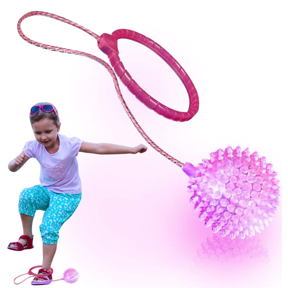 ArtCreativity Light Up Skip Ball Ankle Toy with Bright LEDs - Ankle Skip Ball for Kids and Adult Jumping Game for Indoor and Outdoor Fun, Birthday Party Favor