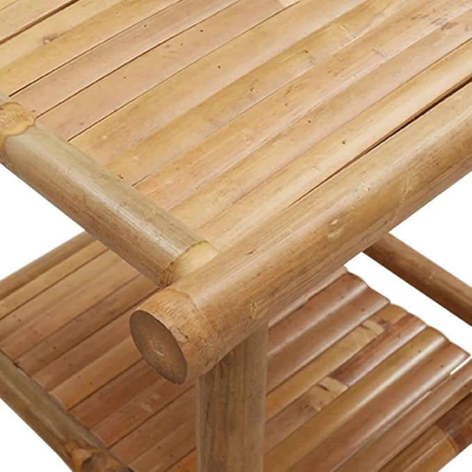 Natural Bamboo Fiber Coffee Table Square Modern Eco-Friendly Furniture