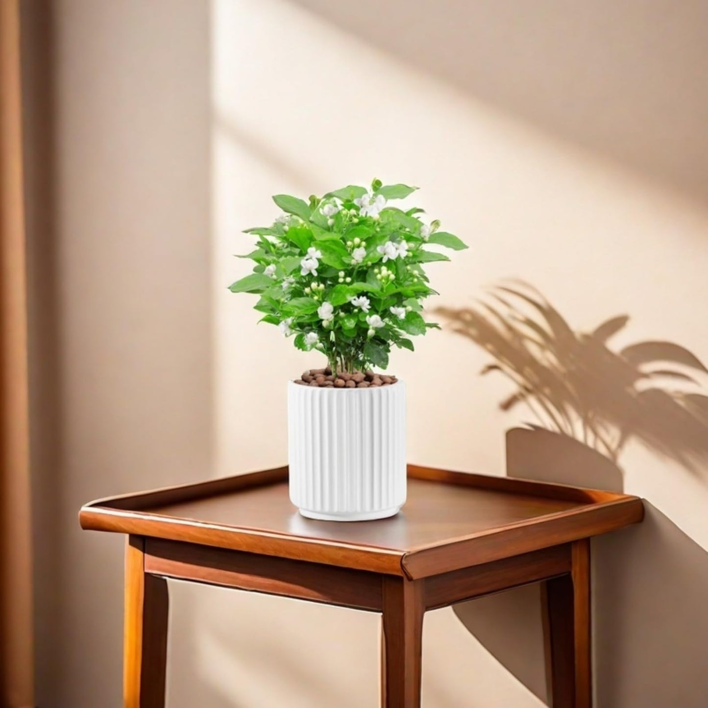 Flowers and Succulent Plant Pots, Ceramic flower Pots and Drainage Hole, Bonsai Planter Large Flower Pots for Indoor Outdoor Use for Home Office Garden Decoration,Plants not included (White)