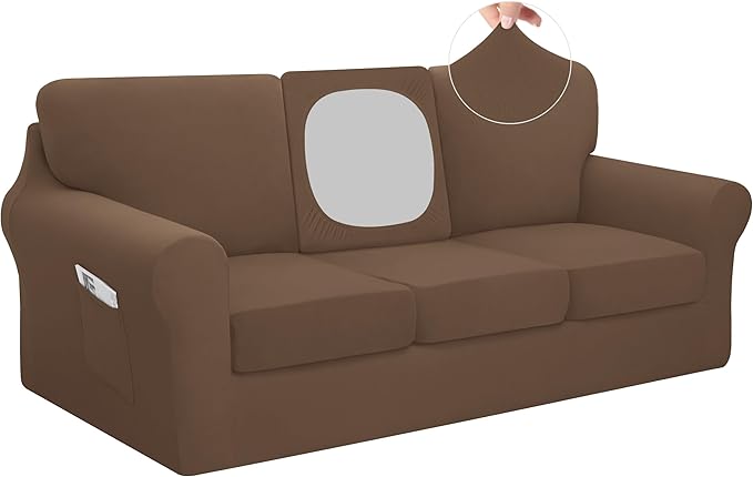 Easy-Going 7 Pieces Stretch Couch Cover Washable Sofa Cover Set