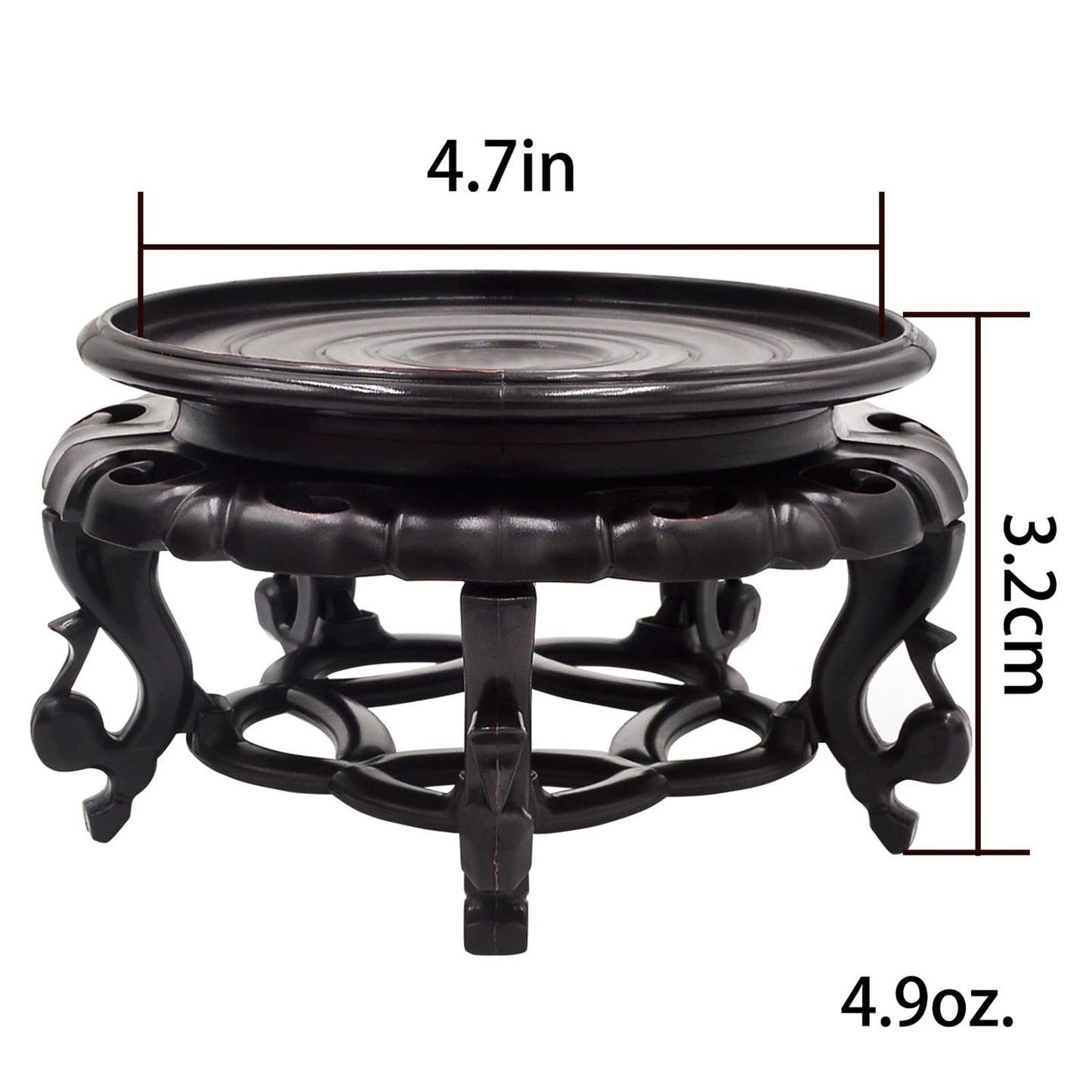 Fengshuibringluck Plant Stand Indoor Outdoor Sturdy Plastic Tradition Flowerpot Holder Display Holder Rack for Living Room Corner Balcony Office Lawn Patio Large Wood Plant (4.7in)