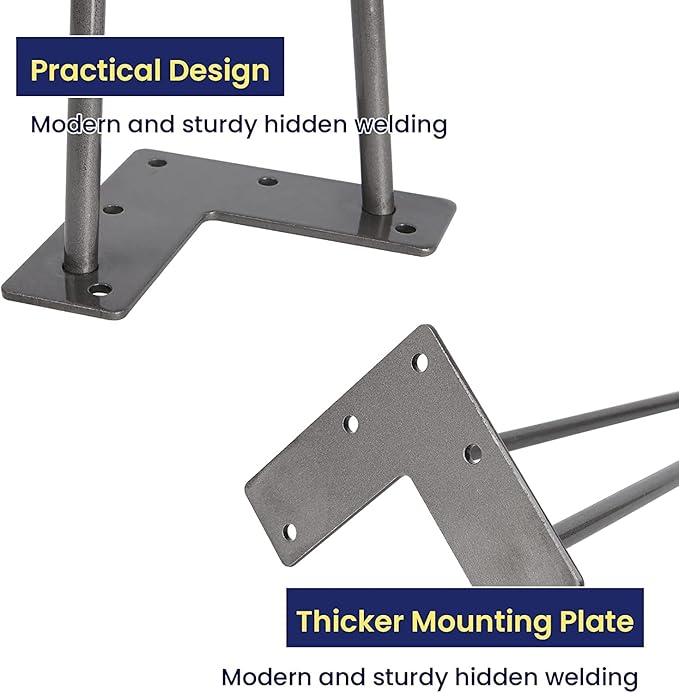 SMARTSTANDARD 6 Inch Heavy Duty Hairpin Furniture Legs, Metal Home DIY Projects
