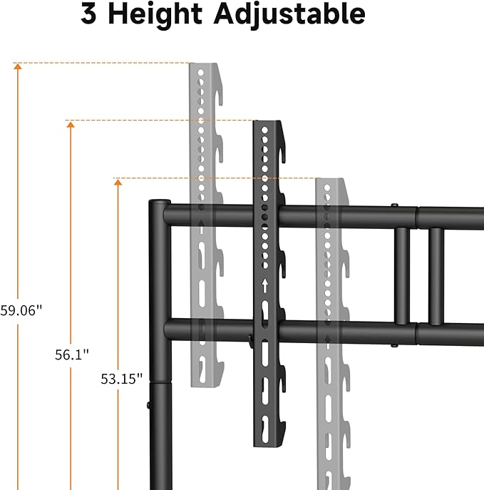 XINLEI Easel Rolling TV Stand for 32-80 Inch TV up to 121lbs, Mobile Portable