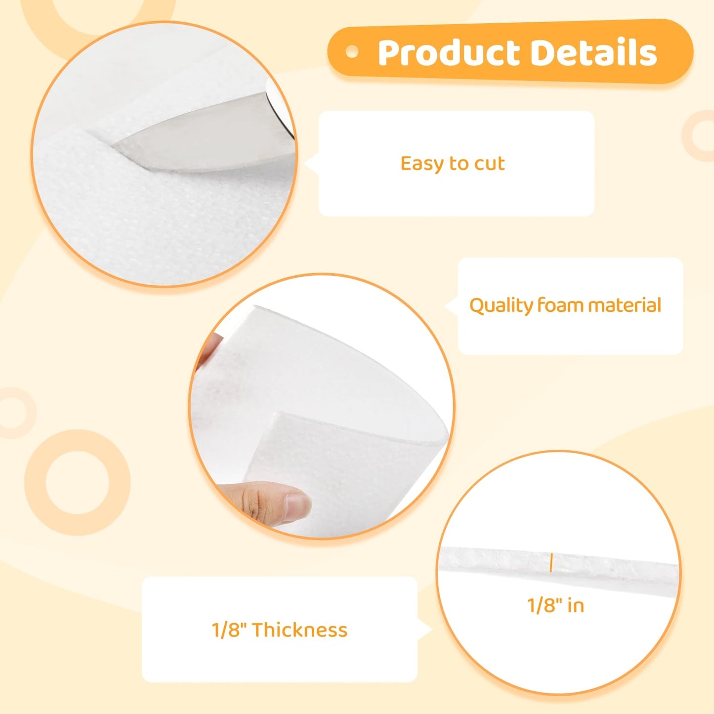 50 PCS Foam Boards, 8 x 10 Inches Foam Core Backing Board, 1/8 Inches Thickness Foam Boards for Projects Presentation Board for School Crafts Office Art Projects