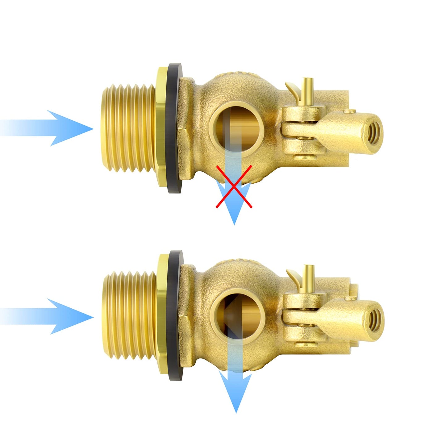 GASHER 2PCS 3/4" 304 Stainless Steel Float Ball Valve with 3/4"G Female x 3/4"NPT Male Adapter, DN20 Adjustable Water Tank Float Ball Valve for Stock Tank Pool Water Level Control