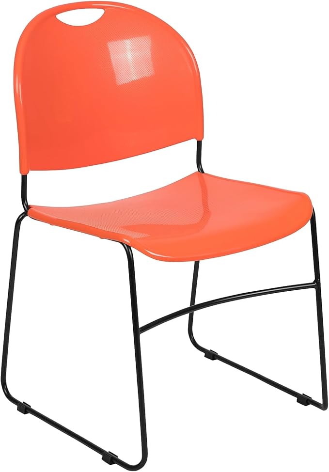 Flash Furniture HERCULES Series 880 lb. Capacity Orange Ultra-Compact Stack