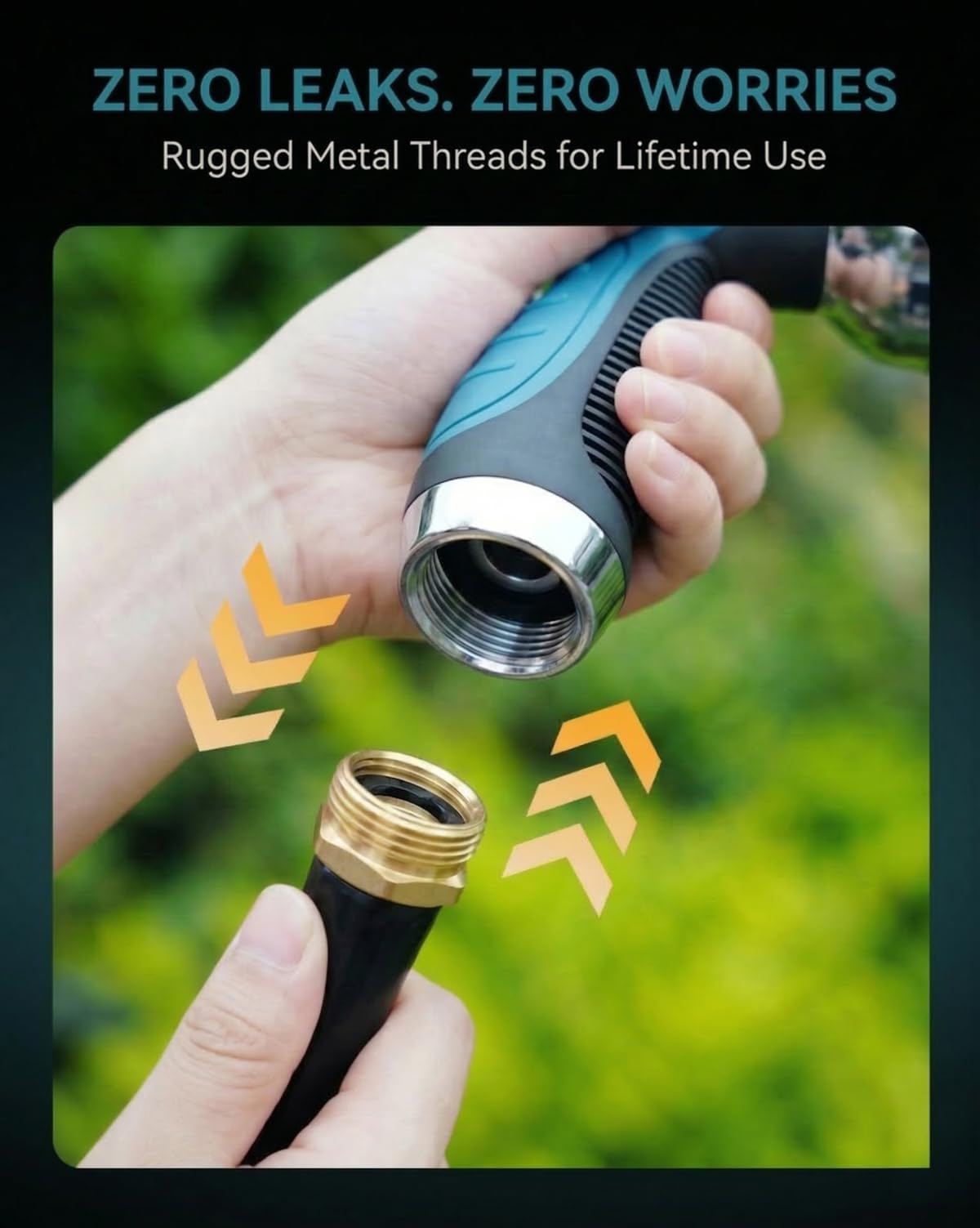 Solifo Garden Hose Nozzle Heavy Duty, Metal Water Hose Sprayer with 10 Adjustable Spray Patterns, Thumb Control On Off Valve, High Pressure Hose Nozzle for Watering, Cleaning, Car Washing & Pet Shower