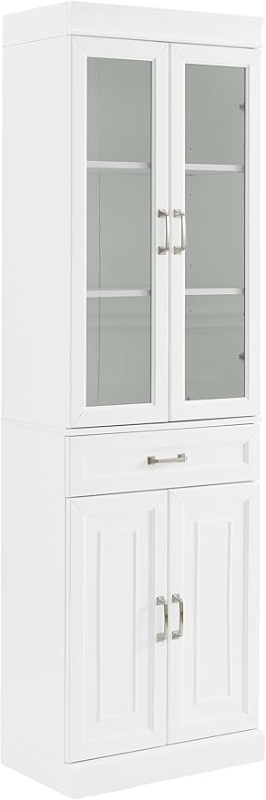 Crosley Furniture Stanton Glass Door Pantry Storage Cabinet