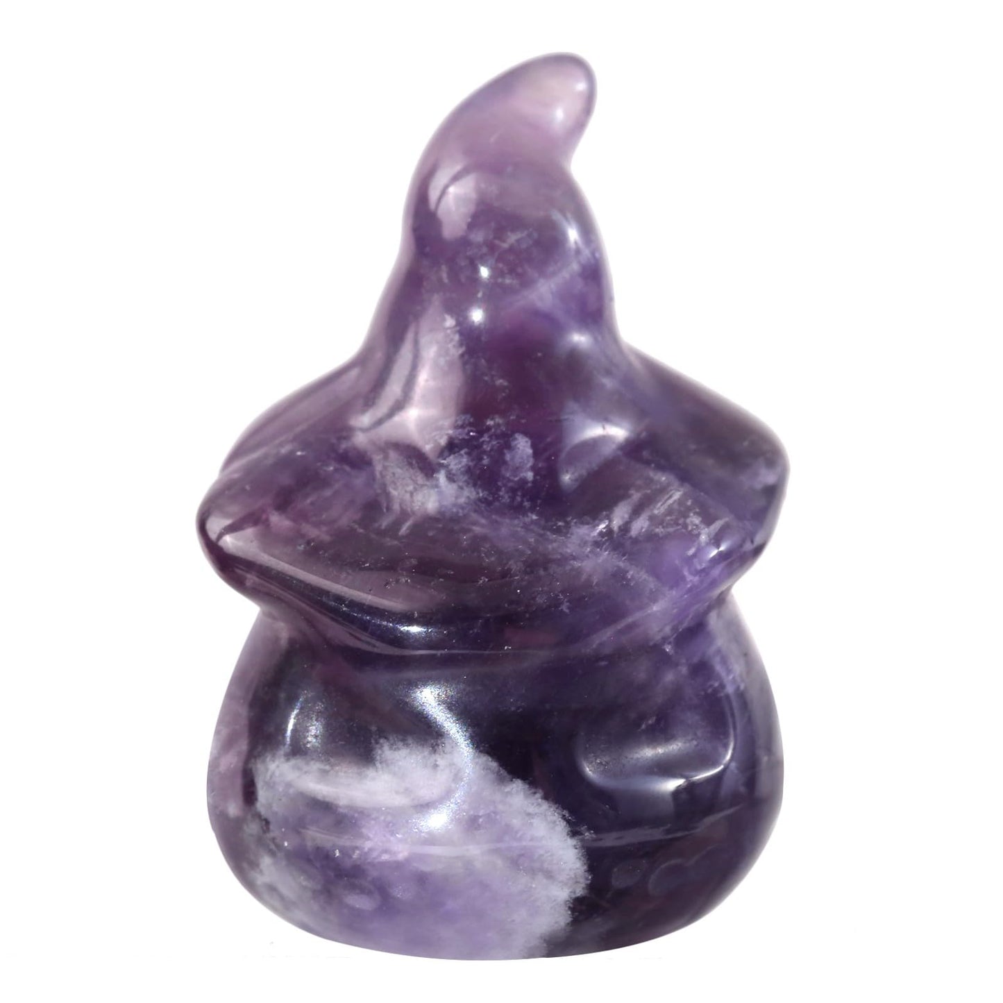 Amogeeli 1 Inch Hand-Carved Healing Pocket Stone Pumpkin Figurine, Halloween Pumpkin Crystal Decor for Home Office, Amethyst