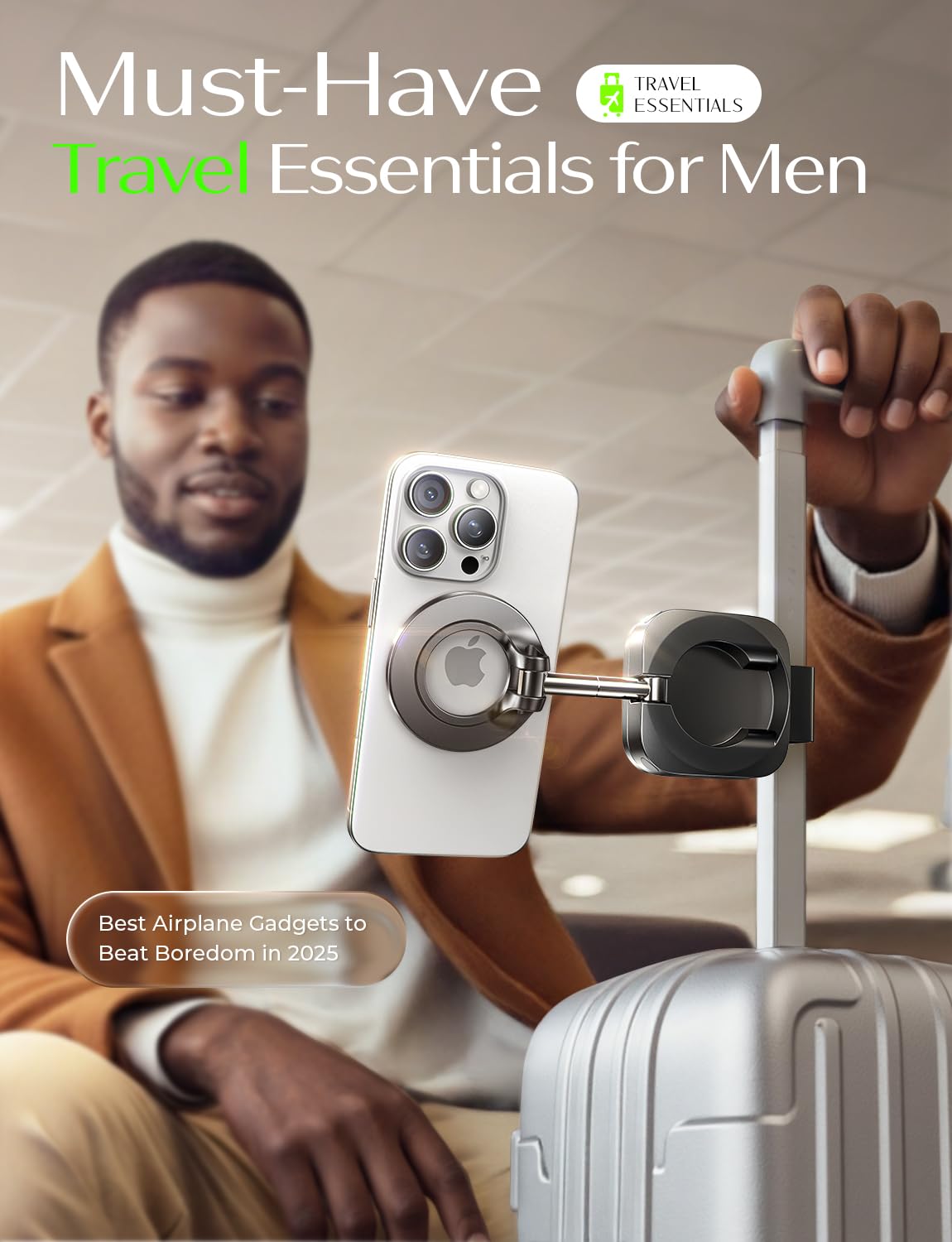 LISEN Airplane Gadgets Travel Europe Vacation Essentials Phone Holder Long Flight Must Have Toddler Mini Travels Essentials Kids Women for iPhone 17 MagSafe Travel Accessories Cruise Essentials