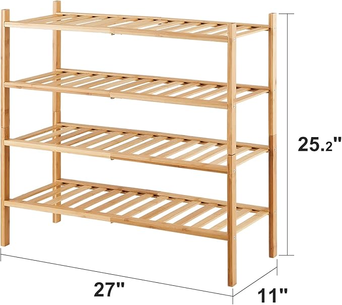 viewcare 4-Tier Bamboo Shoe Rack