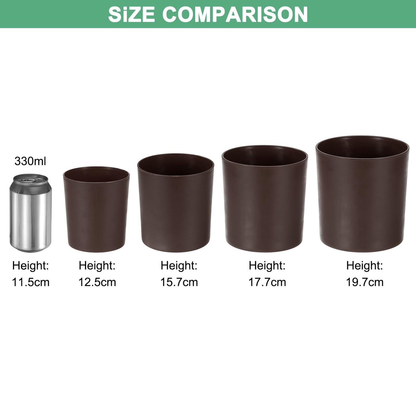 M METERXITY 8-Pack Plastic Plant Pots, 4 Inch Plastic Planters Round Flower Planter Containers Flower Pots for Indoor/Outdoor/Garden, Plant Holder [Gold Tone]