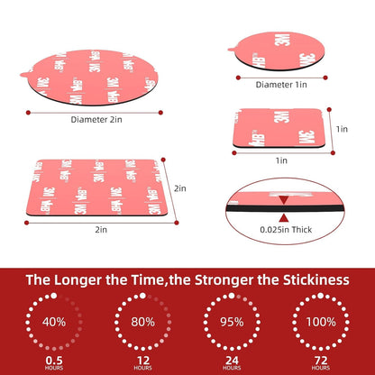 Bulina Double Sided Adhesive Pads Heavy Duty VHB 2" Diameter 20 PCS Round Black 5925 Sticky Mounting Foam Tape Strong Adhesive Waterproof for Home Office Car Deco