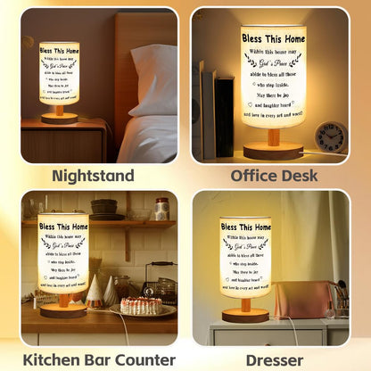 ZuEiiDop House Warming Gifts Bless This Home Table Lamp New Home Decor Housewarming Gifts for Men Women Friend Coworker New House Apartment Gift for First Time Home Buyers Homeowners Bedside Desk Lamp