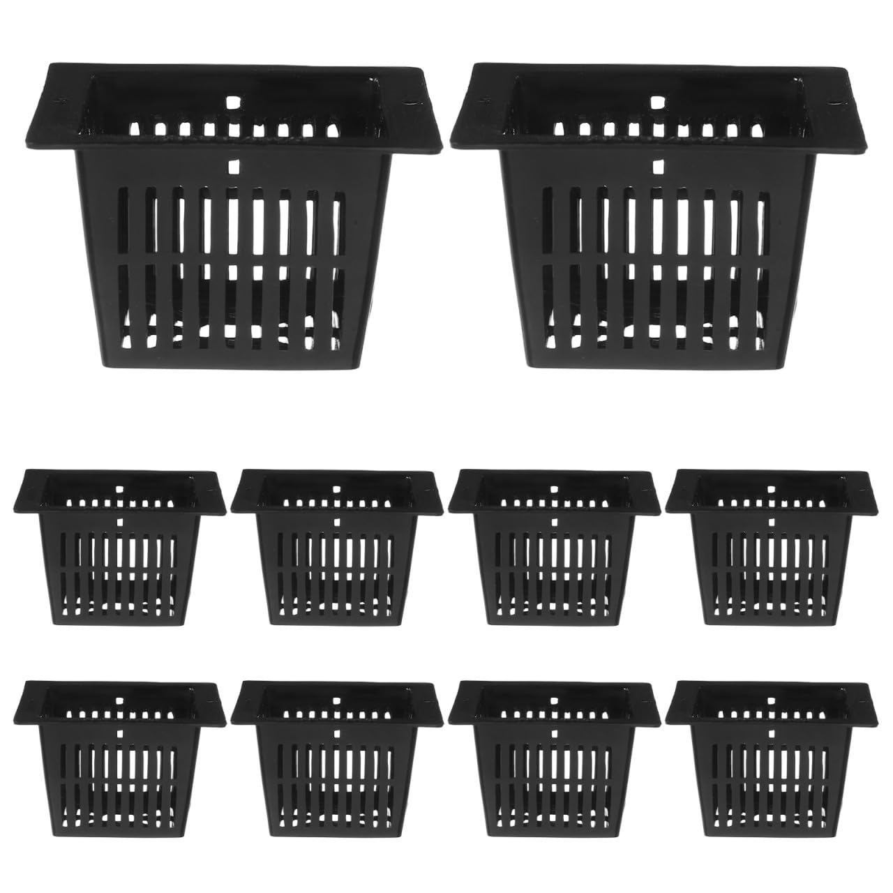 Yardwe 10Pcs Square Planting Baskets 2.24X2.24X1.45In Plastic Aquatic Plant Basket Mesh Pots for Aquarium Hydroponics and Aquaponics Gardening