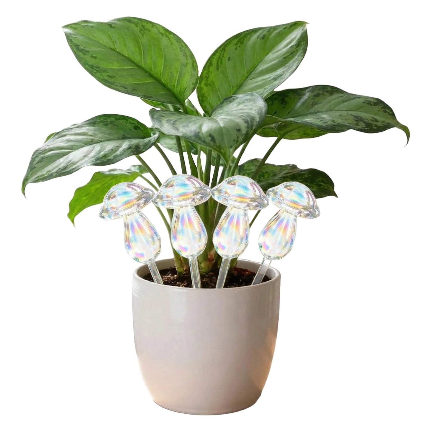 youcoscos 4pcs Plant Watering Globes Self Watering Planter Insert Devices,Glass Watering Bulbs Cactus Shape Automatic Watering Bulbs for Indoor Plants Top-Fill Watering Rainbow Colors