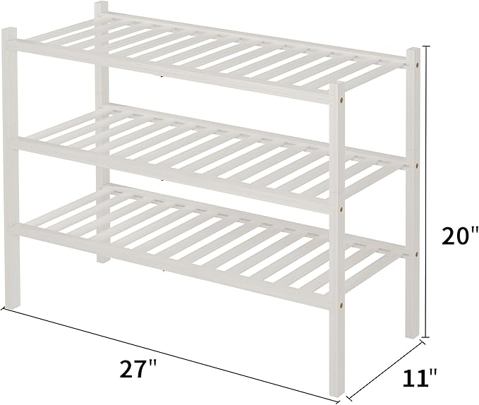 ROMGUAR CRAFT 3 Tier Bamboo Shoe Rack