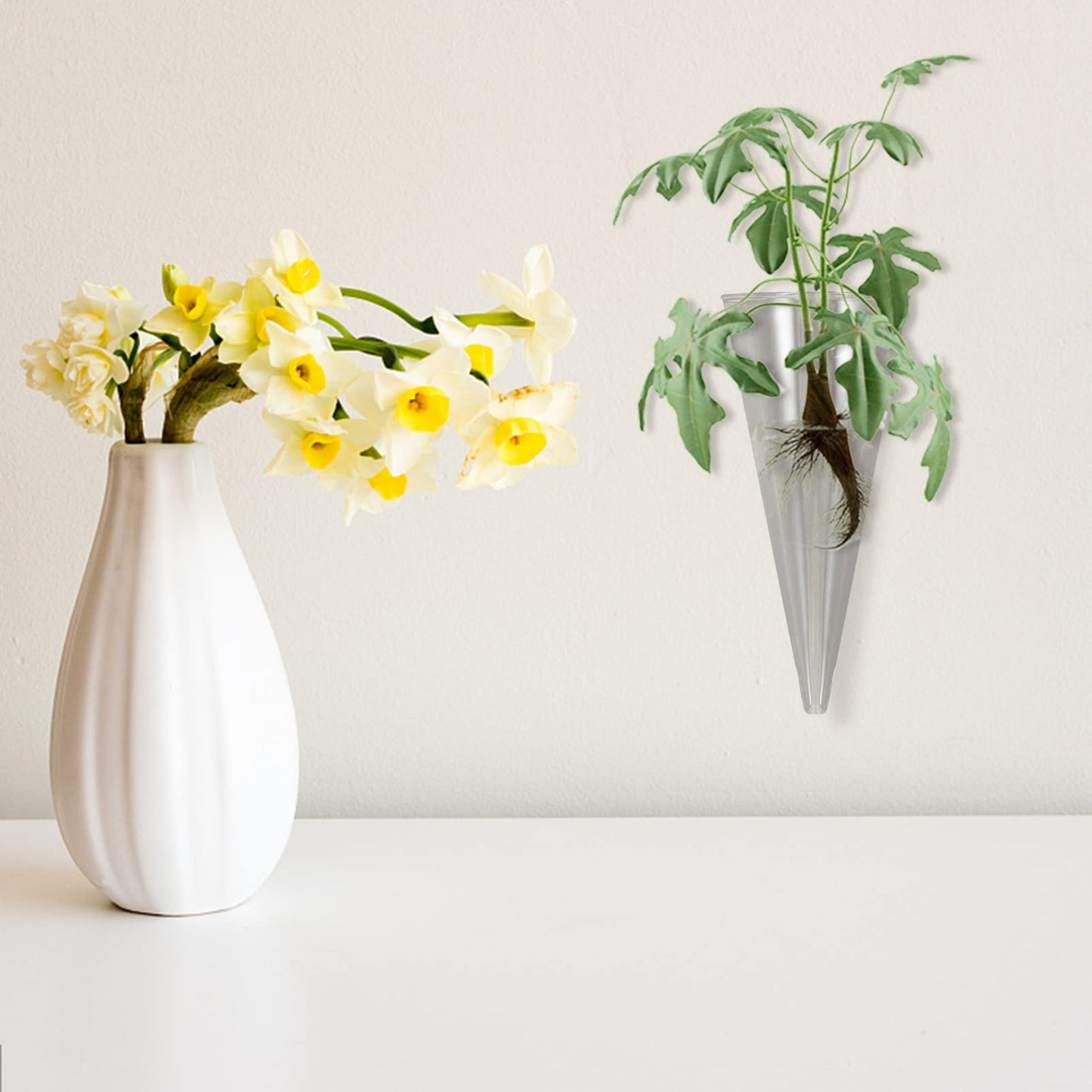 LIFKOME Wall Mounted Glass Shape Vase for Hydroponic Plants Creative Wall Hanging Planter Container Glass Terrarium for Indoor Decoration for Decor