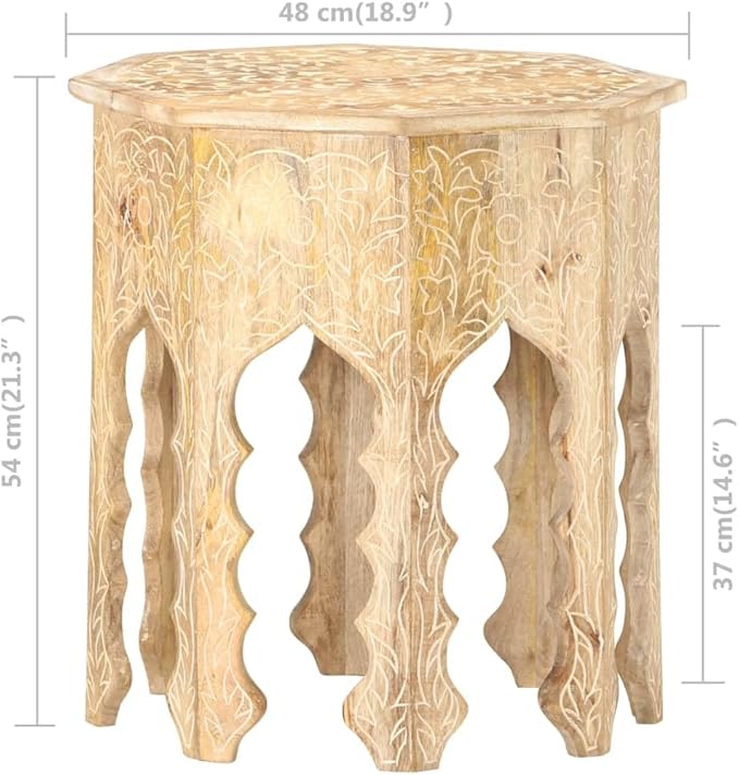 vidaXL Bohemian-Style Side Table in Solid Mango Wood