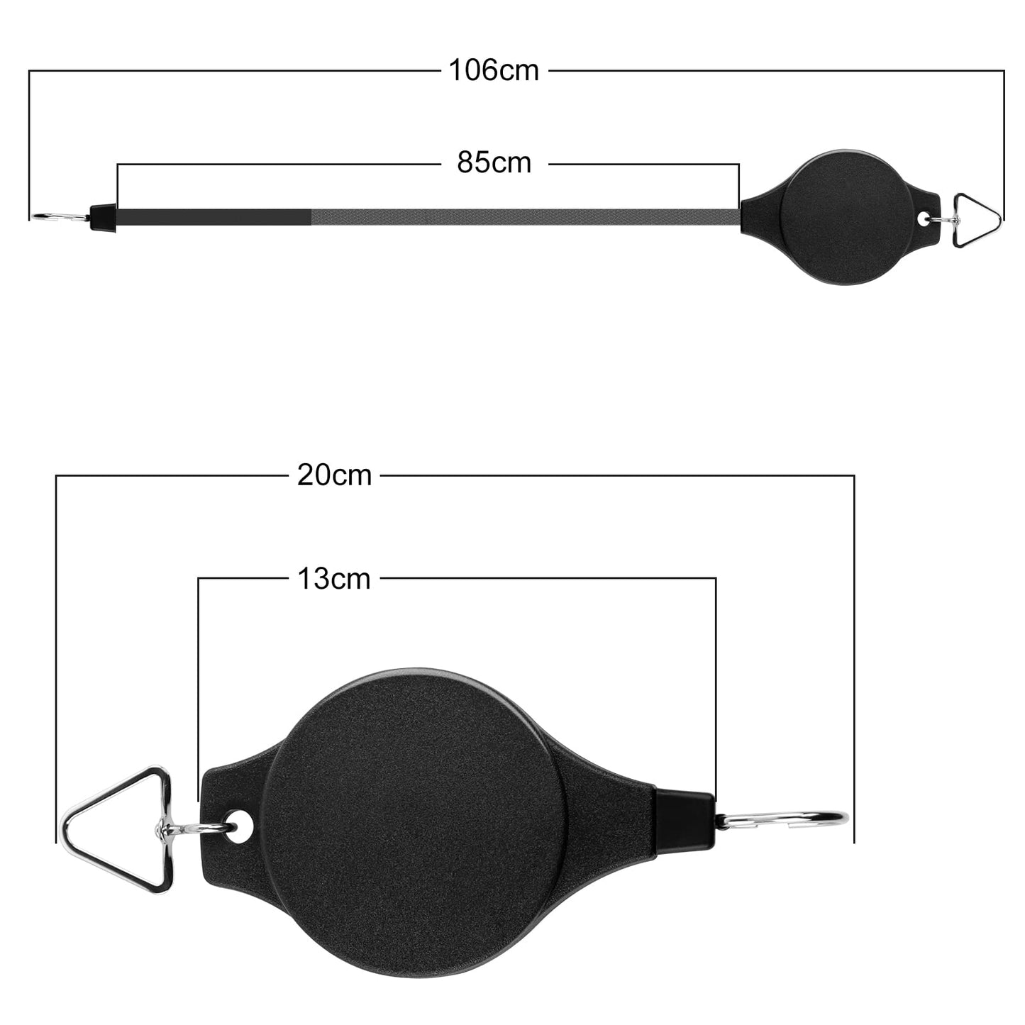 DEWEL 2 Pack Plant Hook Pulley Retractable Plant Hanger for Hanging Garden Plants, Flower Baskets, Flowerpots and Birds Feeder in Adjustable Height, Black
