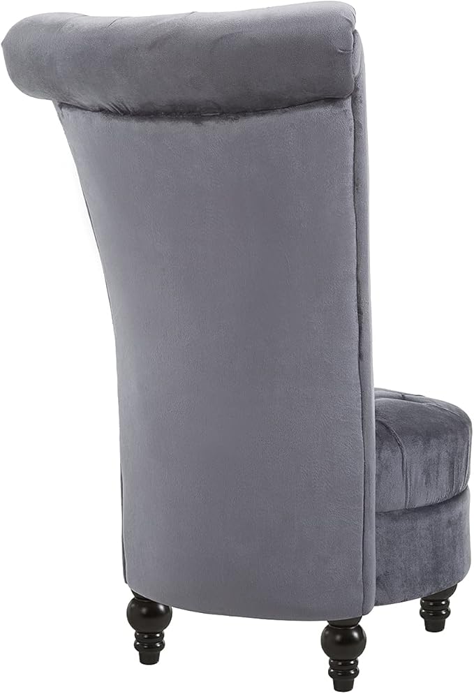 HOMCOM Retro High Back Armless Royal Accent Chair Fabric Upholstered Tufted Seat