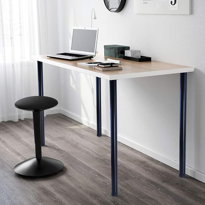 QLLY 32 inch Adjustable Metal Desk Legs, Heavy Duty Furniture Table Legs
