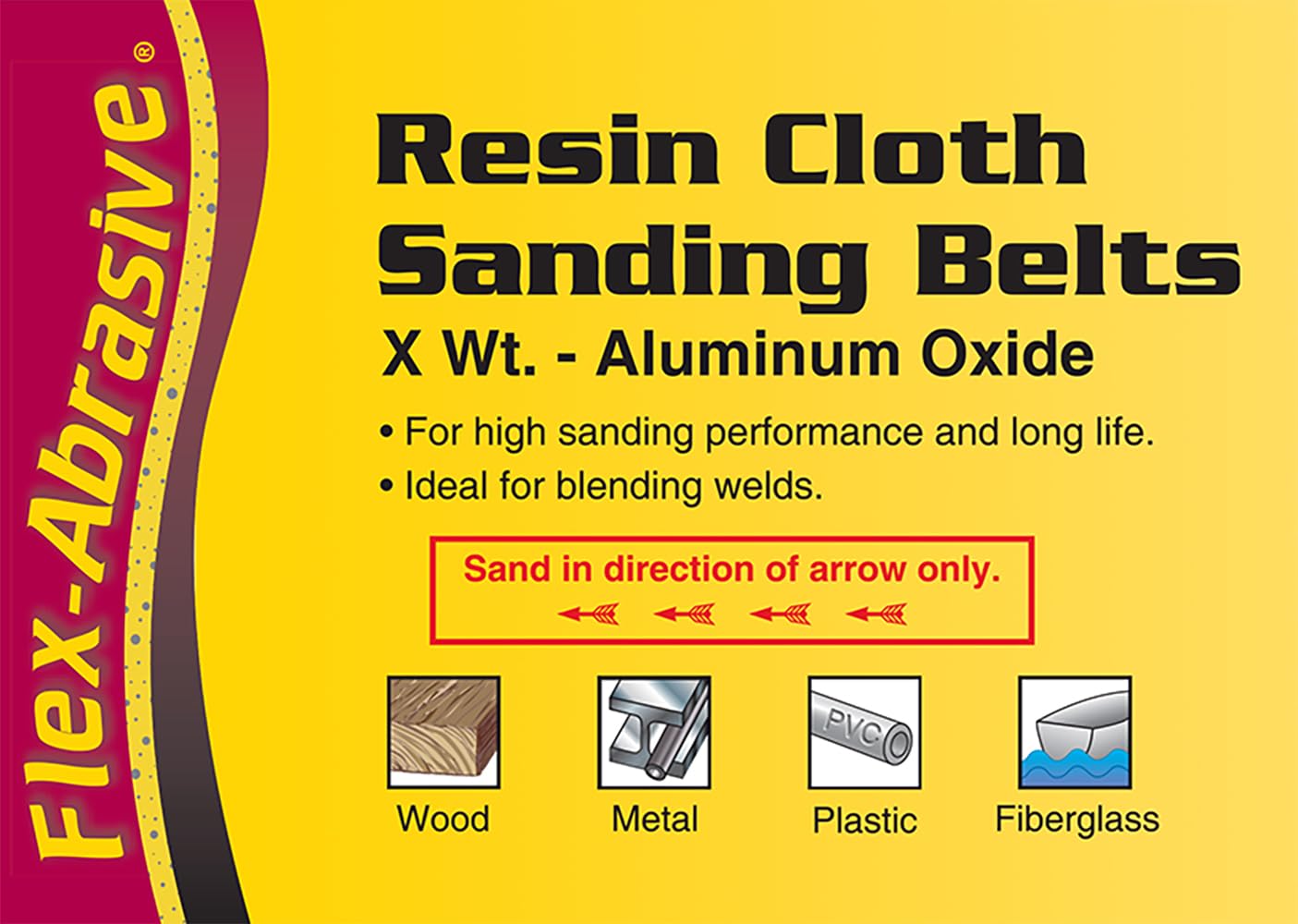 IVY Classic 43100 Flex-Abrasive 4-Inch x 24-Inch 36 Grit Extra Coarse Resin Cloth Aluminum Oxide Sanding Belt, 10-Pack