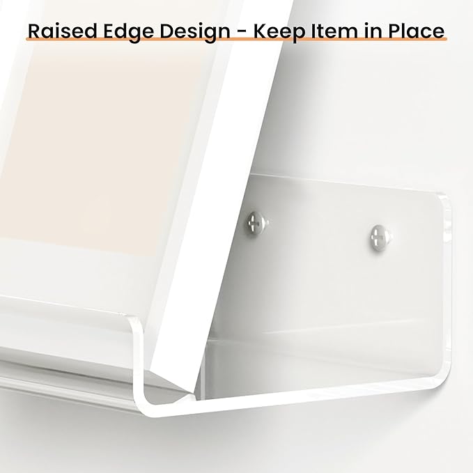 upsimples 6 Pack 6x4 Inches Acrylic Small Shelves, Floating Shelves