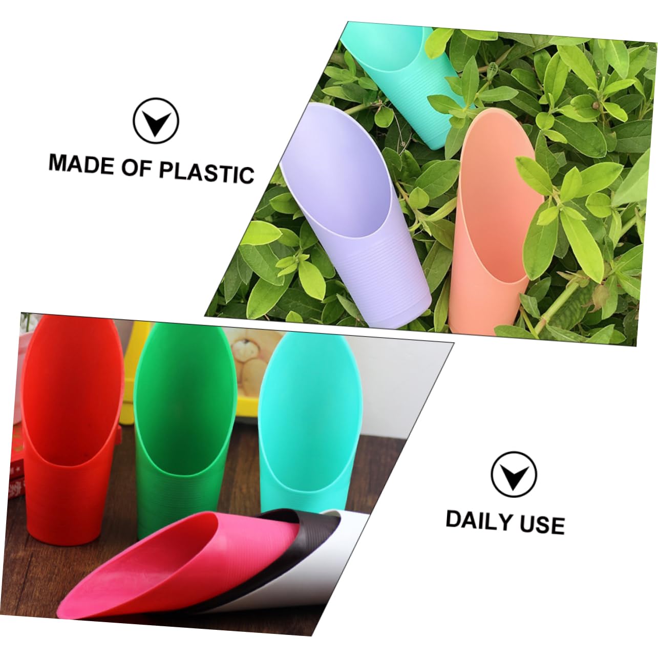 Kisangel 12pcs Plastic Potting Scooper Succulent Plants Scoop Small Plastic Scoop for Garden Bonsai Tool for Gardening Shovels Random Color