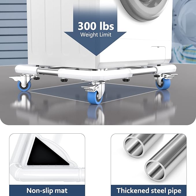 SPACECARE Mini Fridge Stand Mobile Roller, Adjustable Furniture Dolly