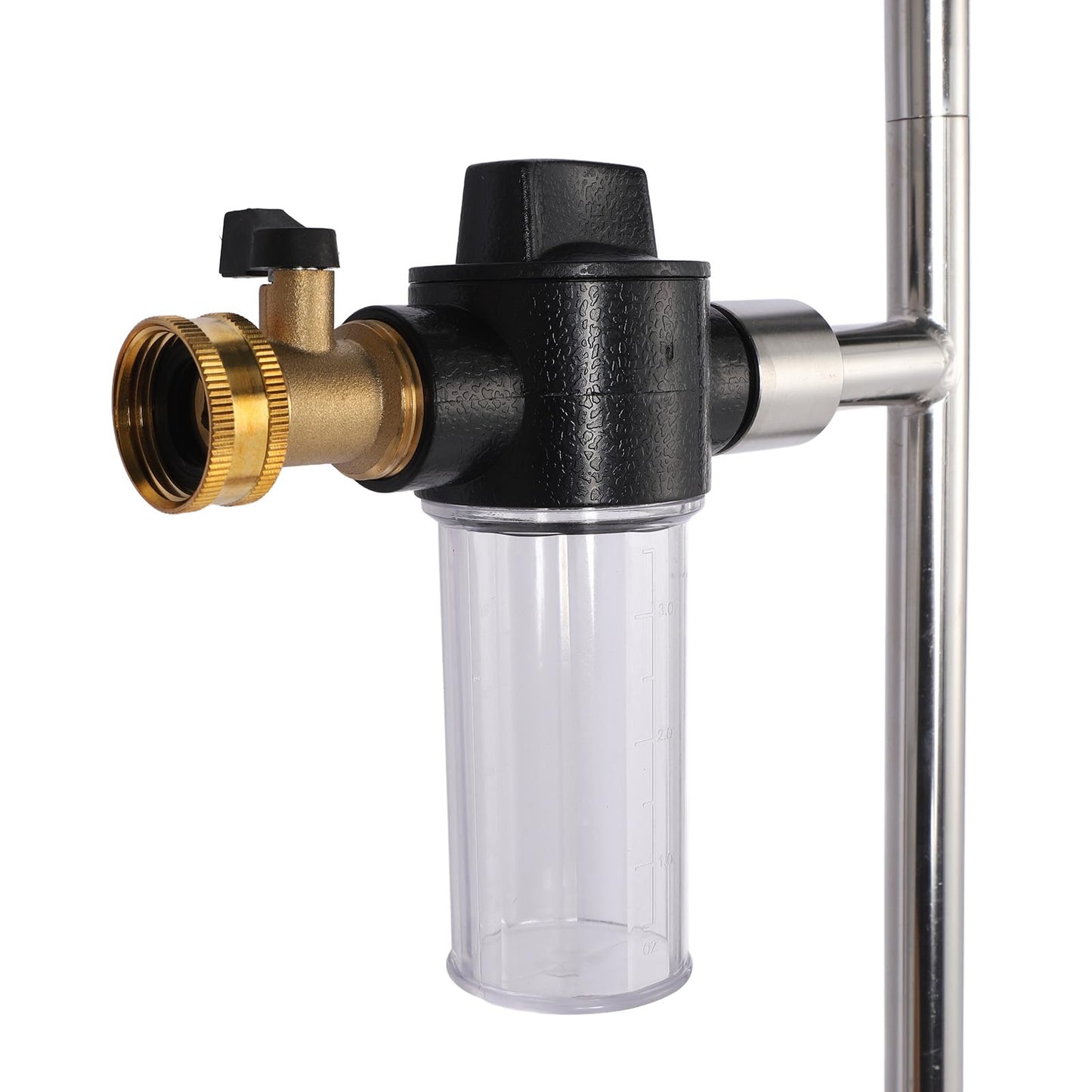 Deep Root Watering Tool, Stainless Steel Root Feeder with Fertilizer Bottle Watering Wand Irrigation System Watering Stake for Trees Bushes Shrubs with Brass Valve T Handle